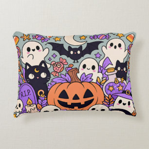Almofada Decorativa Colagem de Desenhos Simpáticos de Halloween