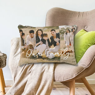 Almofada Decorativa Colagem de Fotografias de Script de Sobreposição d