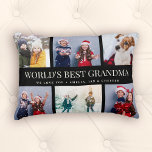 Almofada Decorativa Colagem de Fotos de Texto Personalizado WORLDS MEL<br><div class="desc">Guarda-te da família moderna,  este design de colagem de fotografias de texto personalizado faz uma bela exposição para as tuas fotografias favoritas de crianças,  netos,  casamentos ou qualquer outra ocasião especial. presente de excelente para avós! 2 linhas de texto totalmente personalizável.</div>