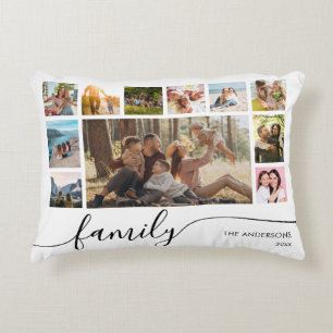 Almofada Decorativa Colagem de Fotos Moderna Simples da Família