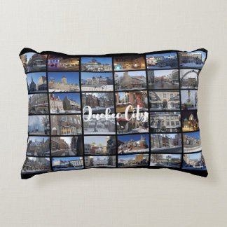 Almofada Decorativa Colagem de Fotos Preta 36 Grade Viagem Personaliza