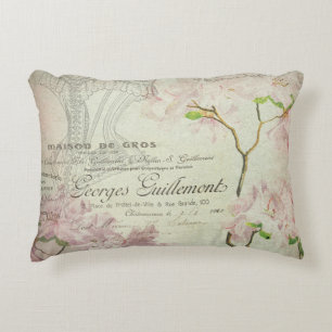 Almofada Decorativa Colagem floral cor-de-rosa chique do roteiro