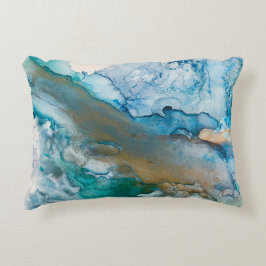 Almofada Decorativa Coloração de Abstrato de Tinta de Álcool do Glacia