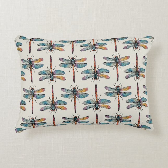 Almofada Decorativa Colorful Dragonfly Pattern (Frente)