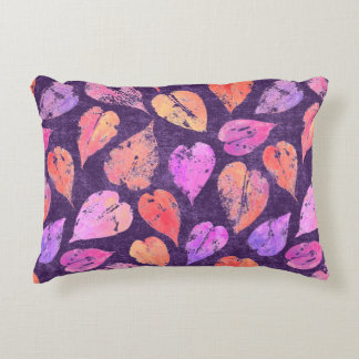 Almofada Decorativa Colorful Fall Leaves On Purple Pattern