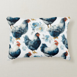 Almofada Decorativa Colorful Farm Rooster And Hens 