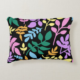 Almofada Decorativa Colorful foliage in black background