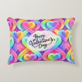 Almofada Decorativa Colorful Modern Hearts Pattern Valentine’s Day