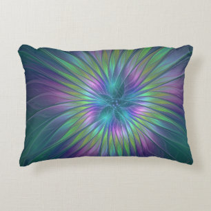 Almofada Decorativa Colorida Shiny Fantasy Flor Abstrato Arte Fractal