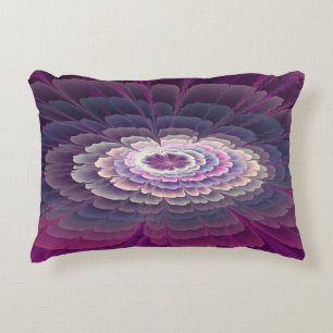 Almofada Decorativa Colorido Floral Abstrato Fractal Arte Rosa