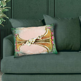 Almofada Decorativa Coluna Rosa Esmagada Vintage com bordas enferrujad