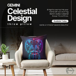 Almofada Decorativa com Design Celestial de Gêmeos