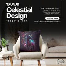 Almofada Decorativa com Design Celestial do Zodíac