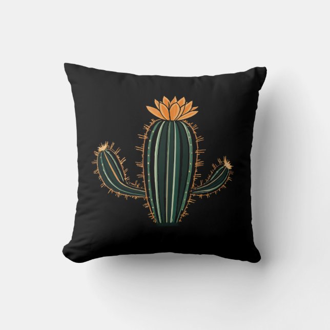 Almofada Decorativa com Estampa de Planta do Deser (Frente)