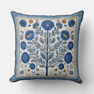 Almofada Decorativa com Flores e Árvores