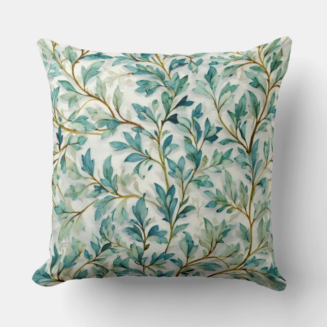 Almofada Decorativa com Folhas Florais de Galho (Frente)