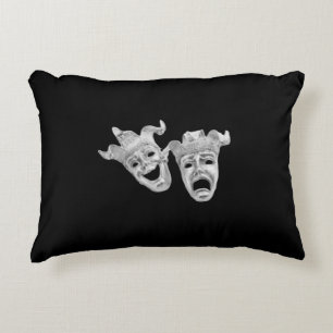 Almofada Decorativa Comédia e Teatro Prateado Tragédia