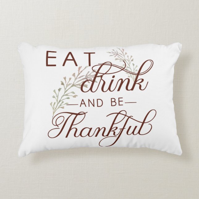 Almofada Decorativa comer beber e ser grato (Frente)