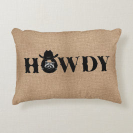 Almofada Decorativa Como vai Mapache Chapéu de Cowboy Rústico