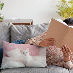 Almofada Decorativa Companheiro de Kitten Branco Fluffy