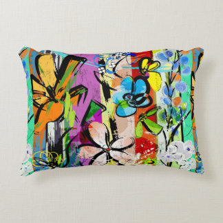 Almofada Decorativa Composição de fundo abstrato com flores, com