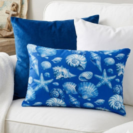Almofada Decorativa Conchas. Náutico. Azul Cobalto.