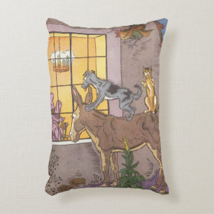 Almofada Decorativa Conto de Fadas Vintage, Músicos da Cidade de Breme