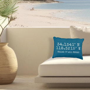 Almofada Decorativa Coordenadas GPS e foto personalizada