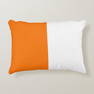 Almofada Decorativa Cor branca-alaranjada Metade do Tom