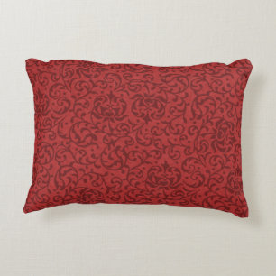 Almofada Decorativa Cor damasco Floral Brick Red Vintage