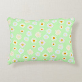 Almofada Decorativa Cor-de-água doce colorida Daisy Pattern Green