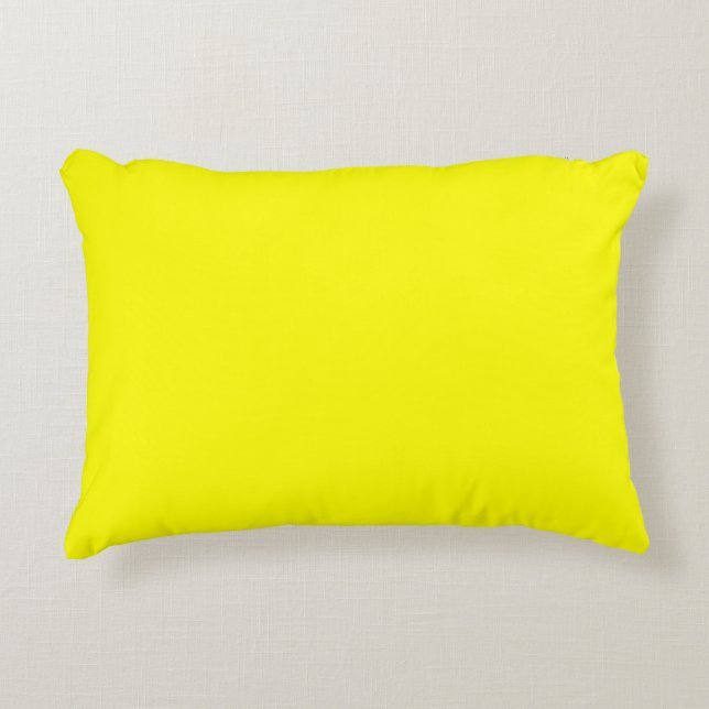 Almofada Decorativa Cor Sólida Neon Amarelo (Frente)