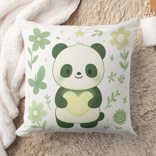 Almofada Decorativa Coração de Panda Caprichoso (Cobertor)