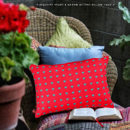 Almofada Decorativa Coração e Seta Turquesa