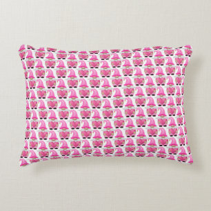 Almofada Decorativa Corações de Gnomos Rosa Floresta Escandinava Fofa