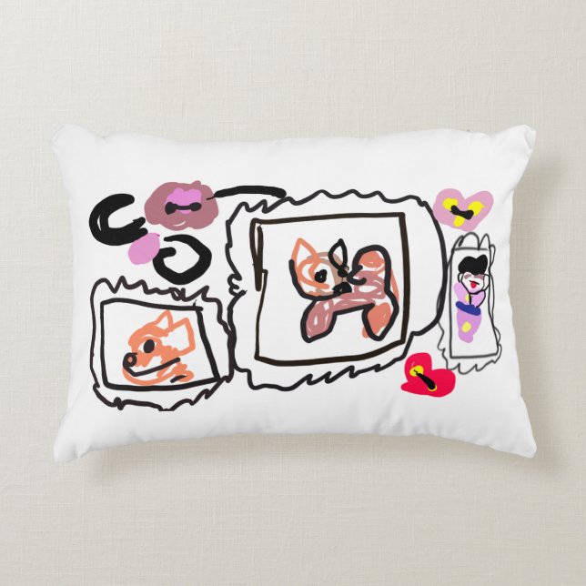 Almofada Decorativa Corações de Shiba Inu (Frente)
