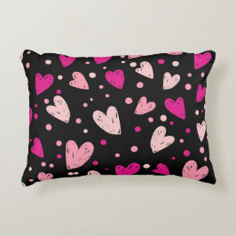 Almofada Decorativa Corações e Pontos Encantadores Padrão