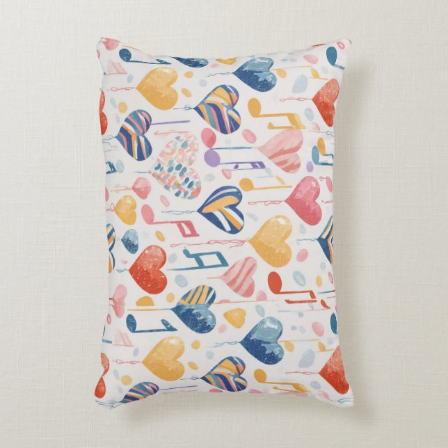 Almofada Decorativa Corações musicais (Frente(Vertical))