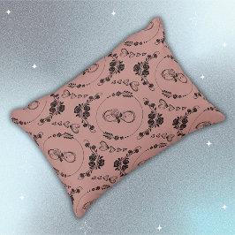 Almofada Decorativa Corações Negros Simples, Floral, Infinito na Pluma