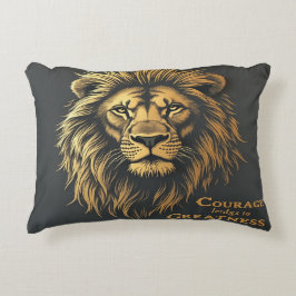 Almofada Decorativa Coragem leva à grandeza - Motivação Inspiracional