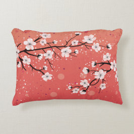 Almofada Decorativa Coral de árvore negra florescente