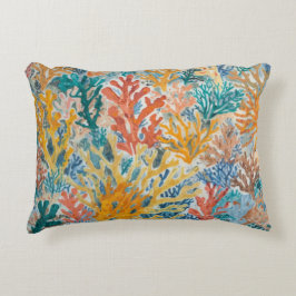 Almofada Decorativa Coral Turquesa Amarelo Laranja Praia
