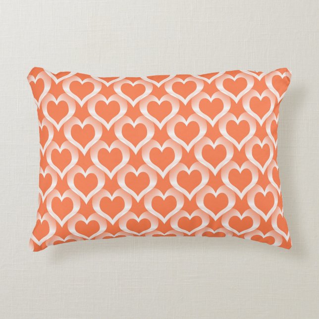 Almofada Decorativa Coral White Heart Pattern (Frente)