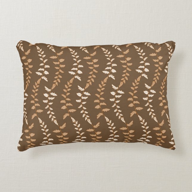 Almofada Decorativa Cordas Boho Brown Cream Fern - padrão perfeito. (Frente)
