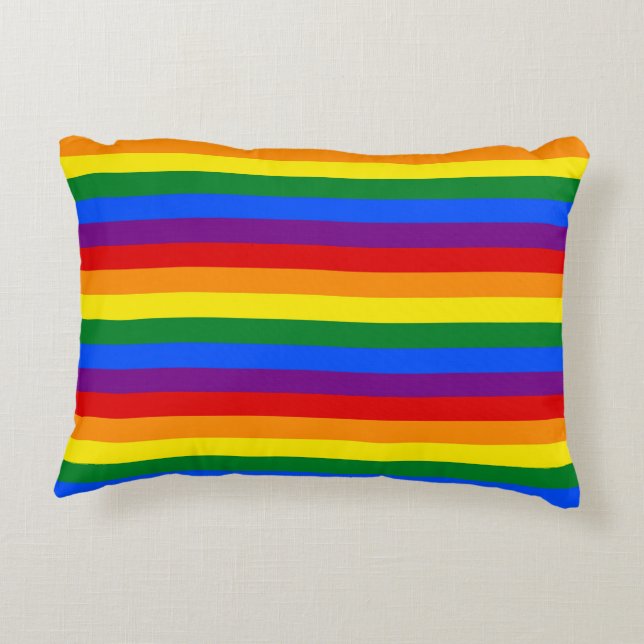 Almofada Decorativa CORES DO RAINBOW FLAG + suas ideias (Verso)