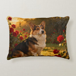 Almofada Decorativa Corgi in the Roses I