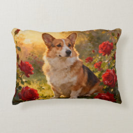 Almofada Decorativa Corgi in the Roses III