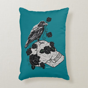 Almofada Decorativa Corvo, rosas e travesseiro decorativo do design do
