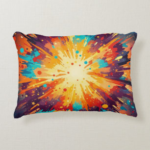 Almofada Decorativa Cosmic Burst Abstract Splatter Art