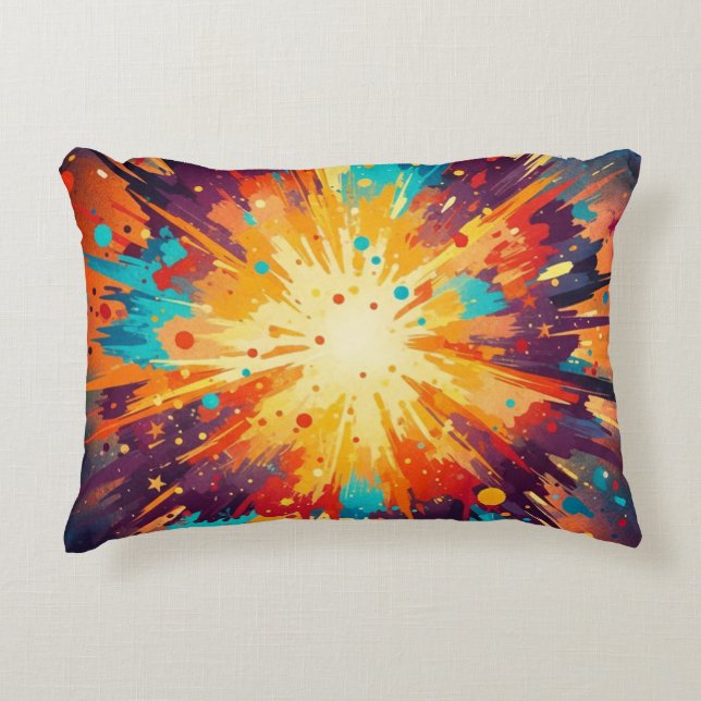 Almofada Decorativa Cosmic Burst Abstract Splatter Art (Frente)